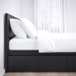 Malm High bed frame/2 storage boxes