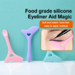 Silicone Eyeliner Stencil Wing Tip Mascara Drawing Lipstick Aid Face Cream Applicator For Beginners Makeup Tool Eyeliner Stencils Silicone Winged Tip Eyeliner Aid Eyebrow Pencil Stencil Reusable