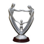 A Family Of Three Resin Ornaments And Crafts