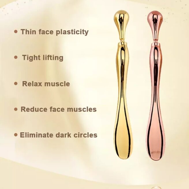 Eye Cream Stick Roller For Face Metal Spatula Puff Applicator Eye Cream Massager Facial Cream Massage Sticks Eye Massage Stick Metal Makeup Spatula Eye Wand 10cm