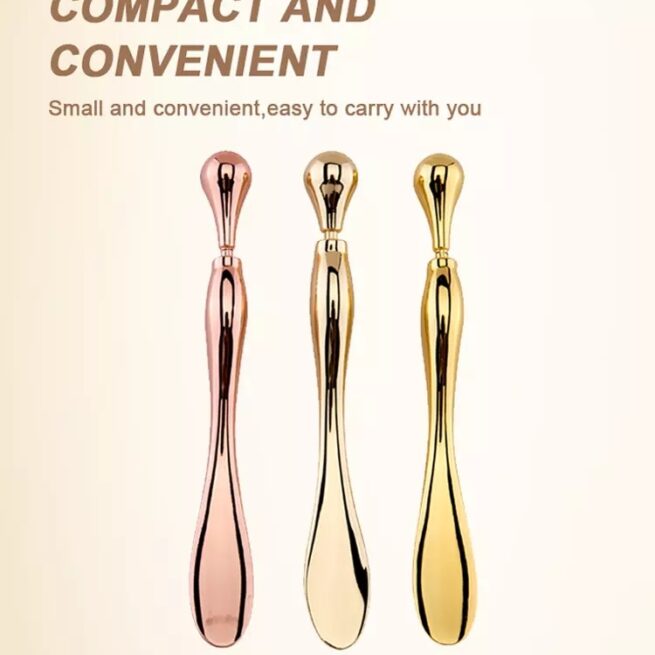 Eye Cream Stick Roller For Face Metal Spatula Puff Applicator Eye Cream Massager Facial Cream Massage Sticks Eye Massage Stick Metal Makeup Spatula Eye Wand 10cm