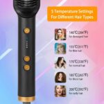 2-in-1 Electric Hair Straightener Brush Hot Comb Adjustment Heat Styling Curler