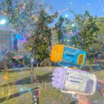 Bubble Gun Rocket 69 Holes Soap Bubbles Machine Gun Shape Automatic Blower With Light Toys For Kids Pomperos